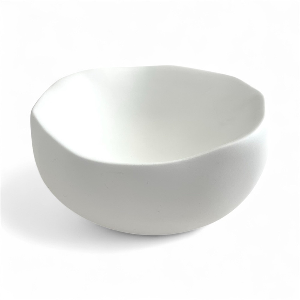 Global Views Organic Round Bowl Matte White Small